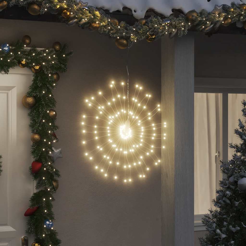 vidaXL Éclairage de fête 2 pièces 140 LED chaudes 17 cm