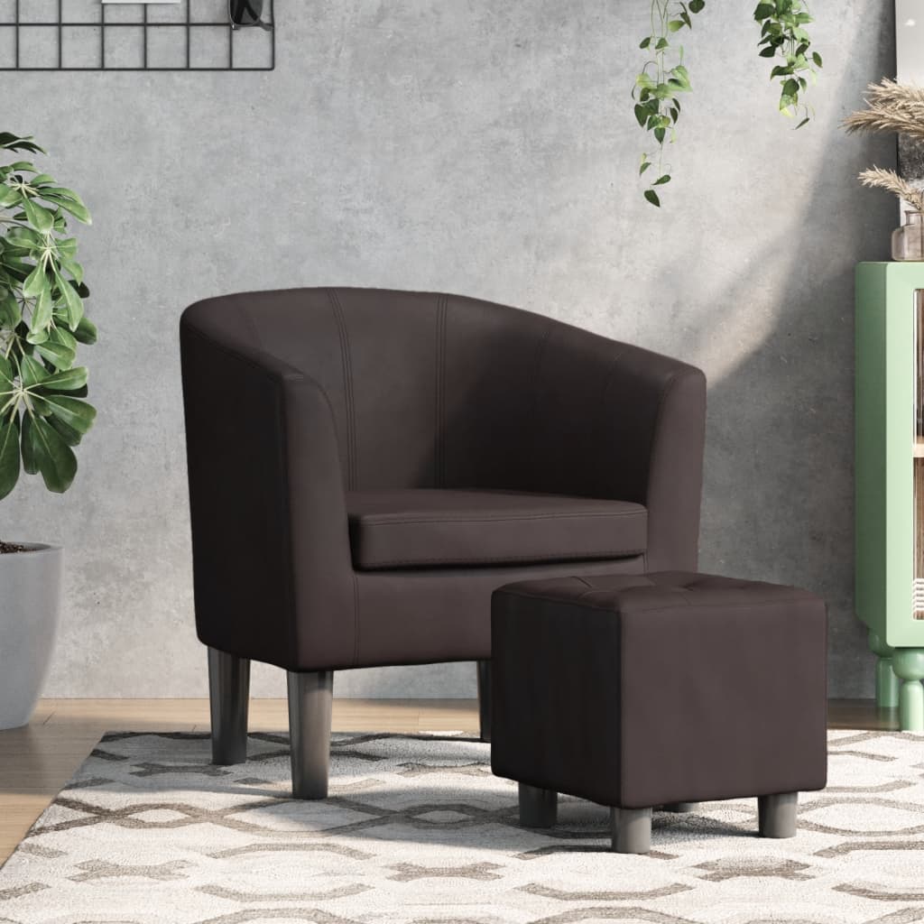 vidaXL Tub Chair faux leather black