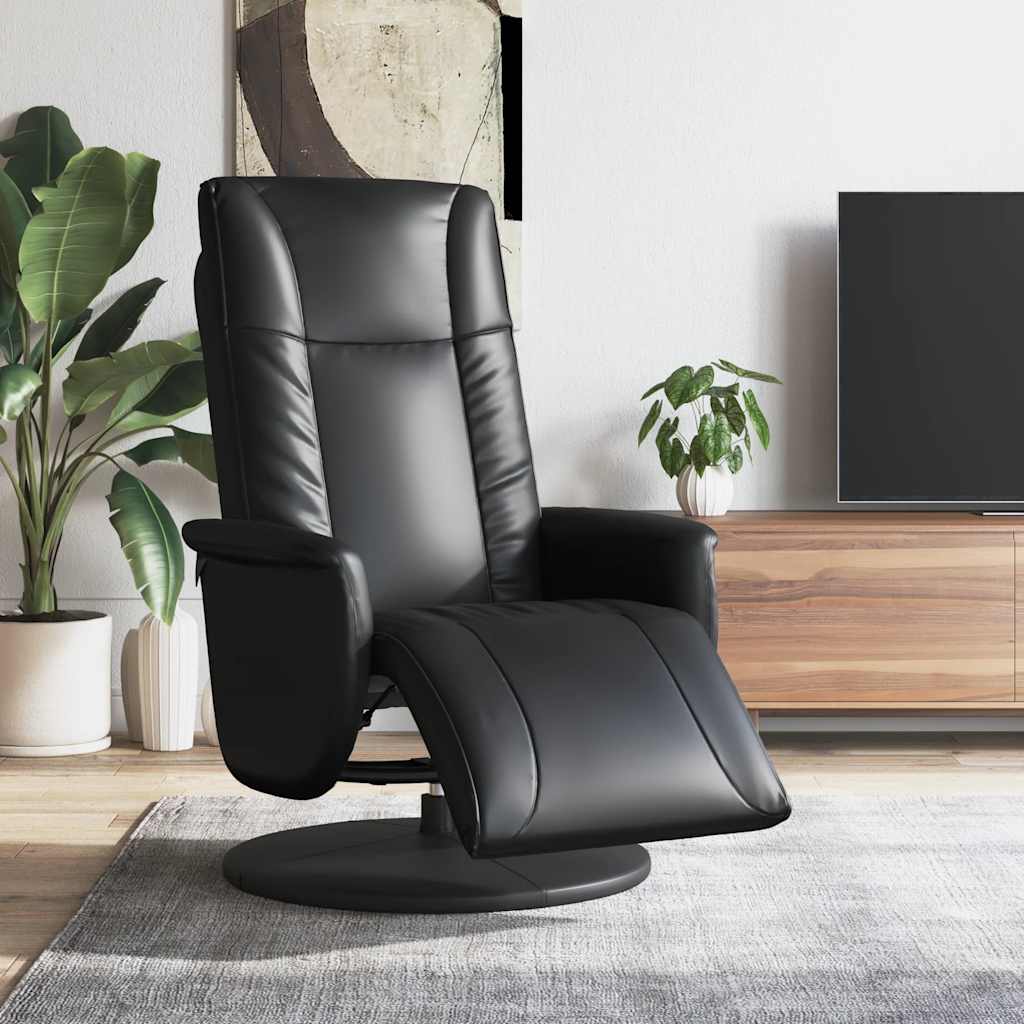 vidaXL Fauteuil verstelbaar met voetensteun kunstleer crèmekleurig