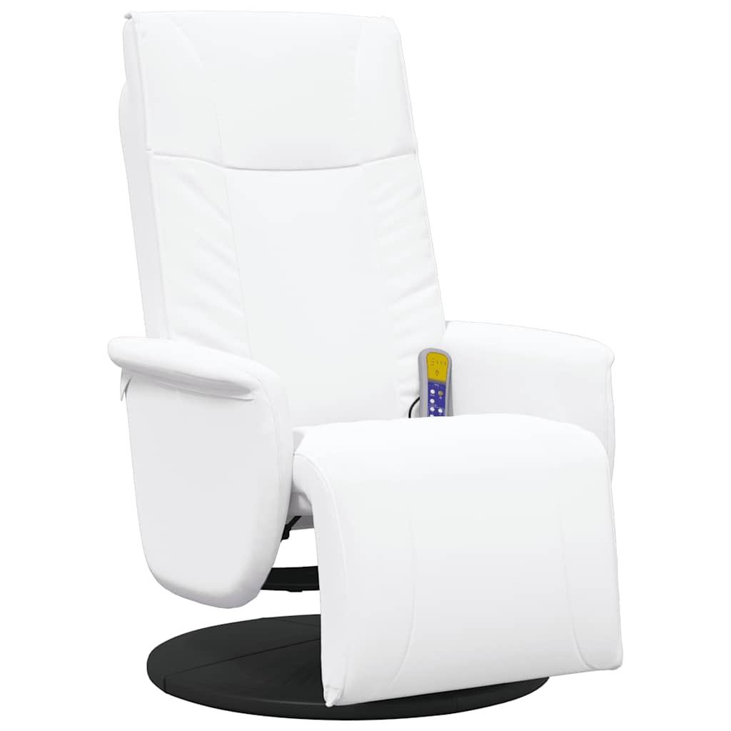 vidaXL Adjustable Massage Recliner with Footrest Faux Leather Cream