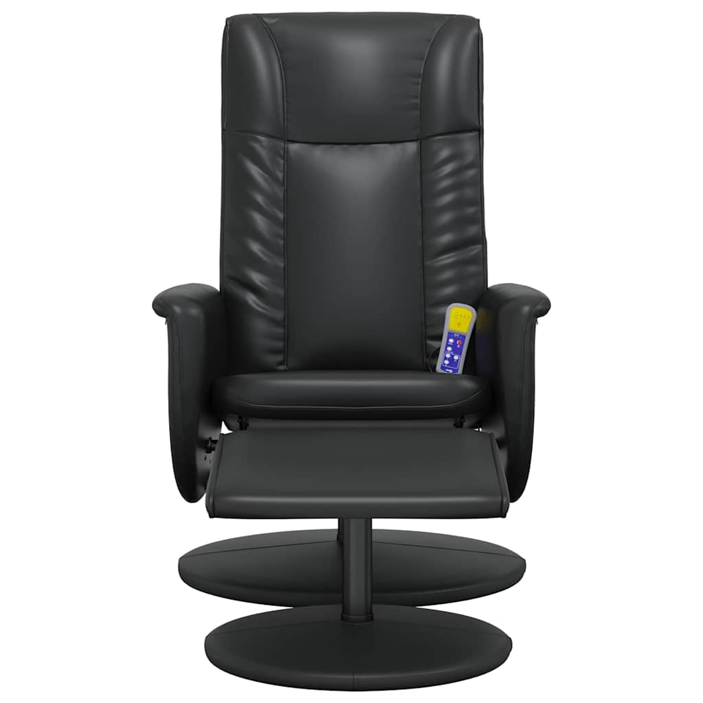 vidaXL Adjustable Massage Recliner with Footrest Faux Leather Black