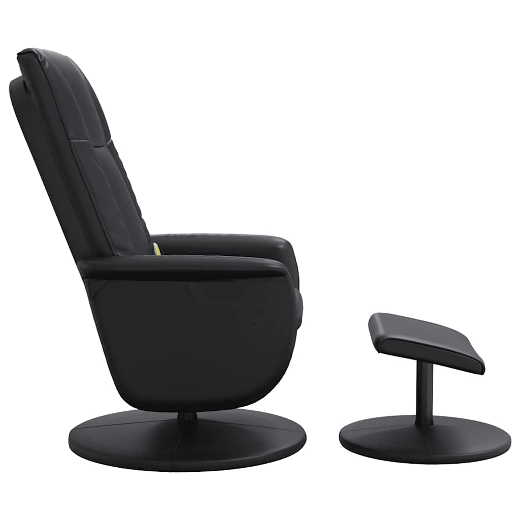 vidaXL Adjustable Massage Recliner with Footrest Faux Leather Black