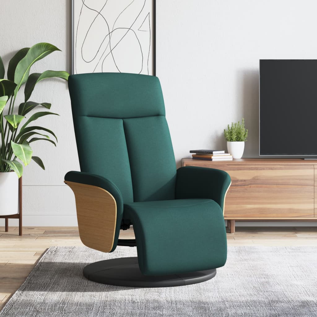vidaXL Fauteuil verstelbaar met voetensteun stof lichtgrijs