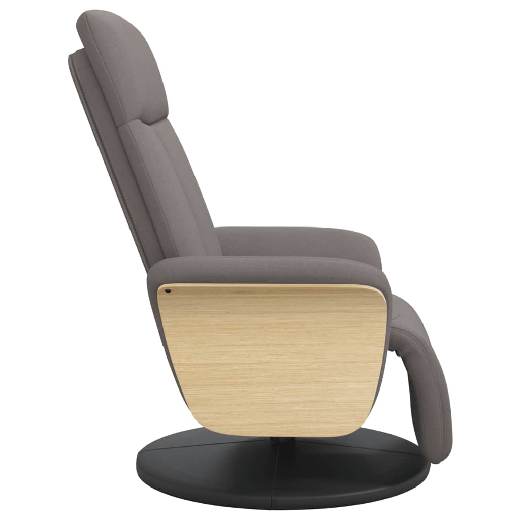 vidaXL Fauteuil verstelbaar met voetensteun stof lichtgrijs