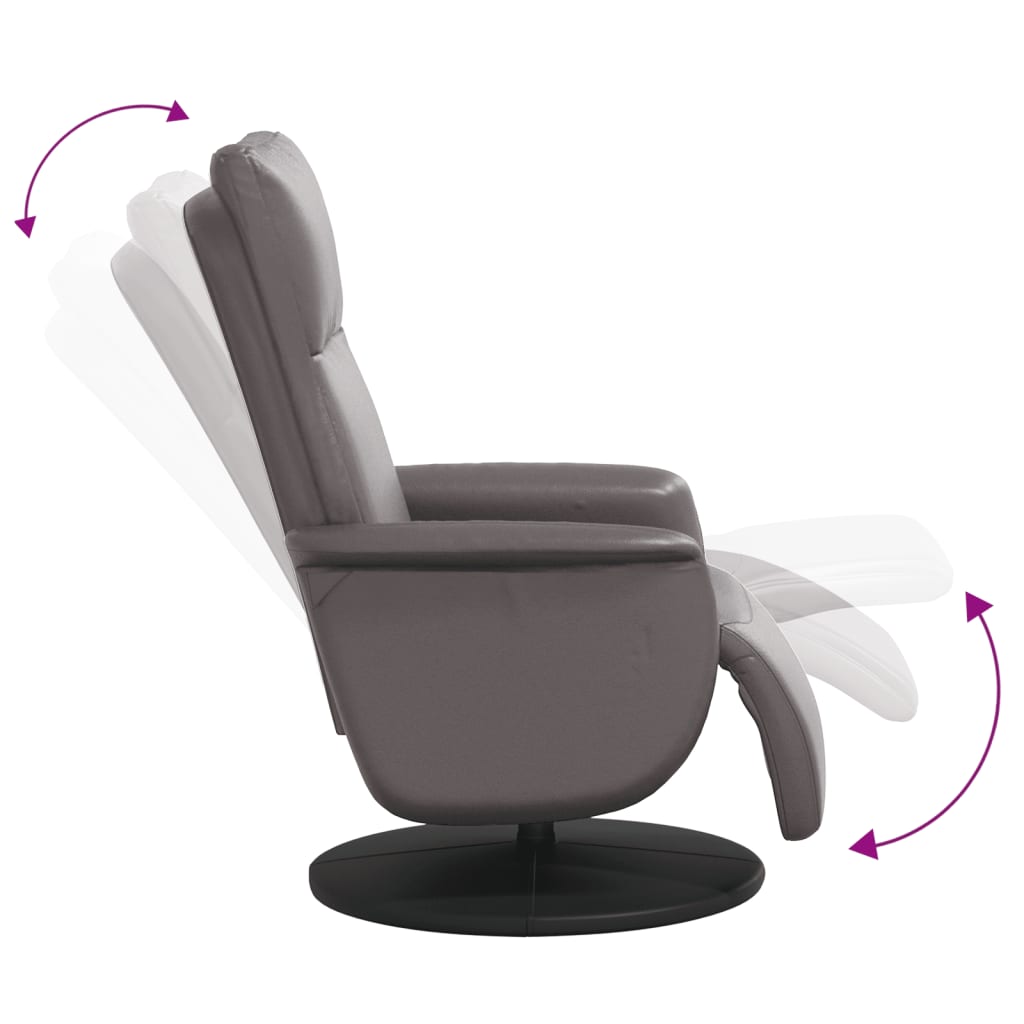 vidaXL Fauteuil verstelbaar met voetensteun kunstleer crèmekleurig