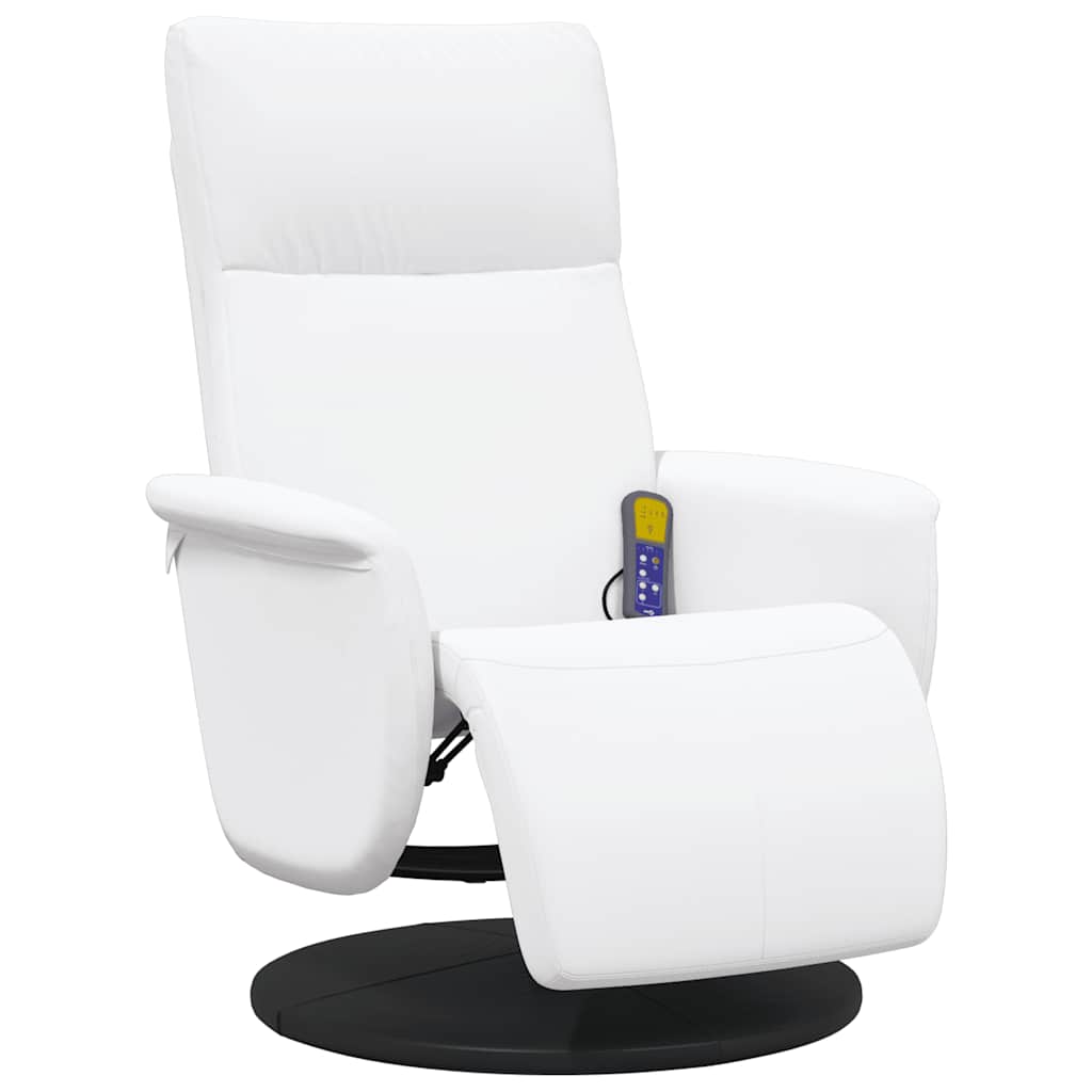 vidaXL Adjustable Massage Chair with Footrest Faux Leather Cream