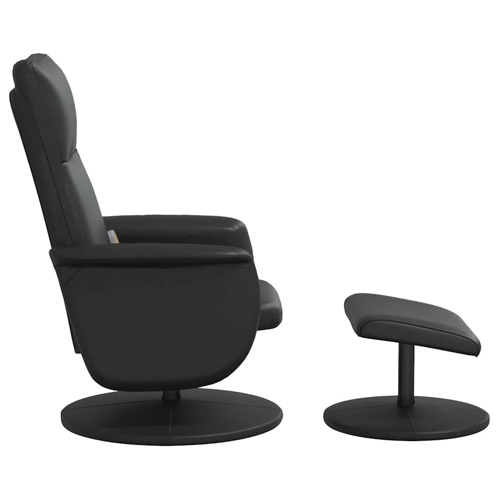 vidaXL Adjustable Massage Recliner with Footrest Faux Leather Black
