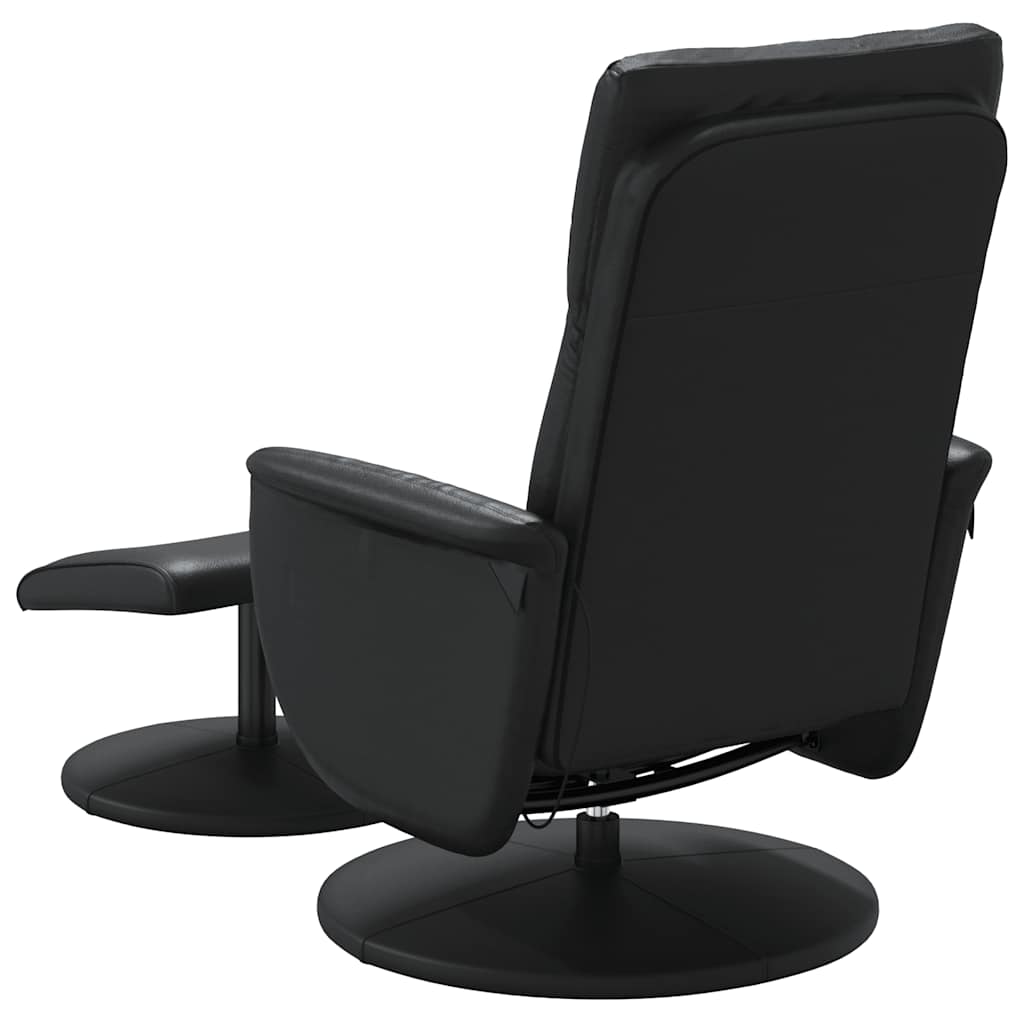 vidaXL Adjustable Massage Recliner with Footrest Faux Leather Black