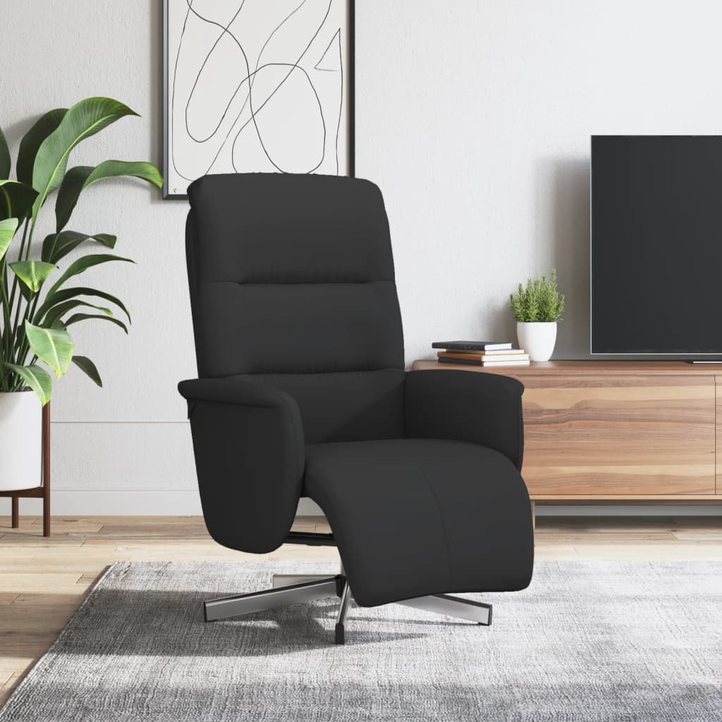 vidaXL Fauteuil verstelbaar met voetensteun stof lichtgrijs