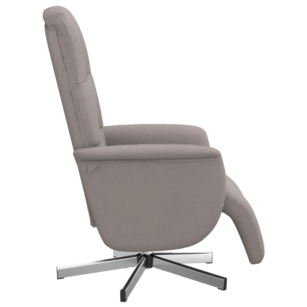 vidaXL Fauteuil verstelbaar met voetensteun stof lichtgrijs