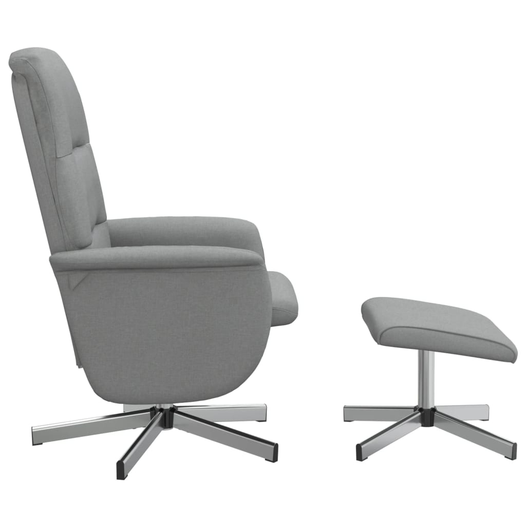 vidaXL Recliner with Footrest Fabric Light Grey