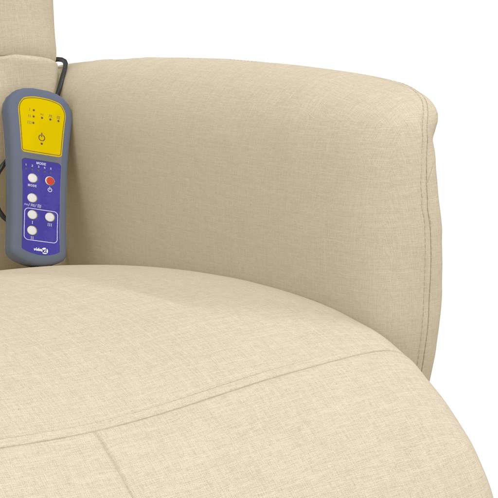 vidaXL Massagestoel verstelbaar met voetensteun stof lichtgrijs