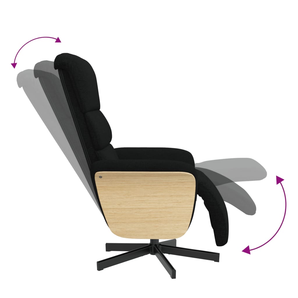 vidaXL Fauteuil verstelbaar met voetensteun stof lichtgrijs