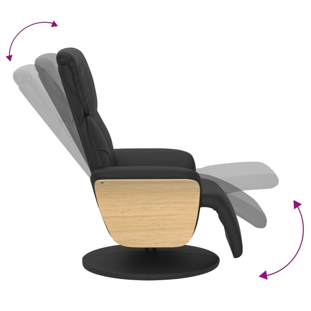 vidaXL Fauteuil verstelbaar met voetensteun kunstleer crèmekleurig