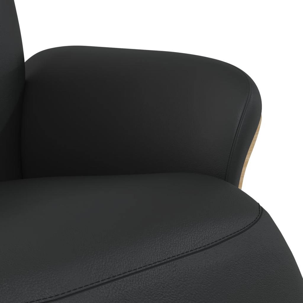 vidaXL Fauteuil verstelbaar met voetensteun kunstleer crèmekleurig