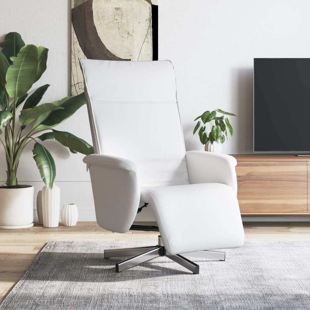 vidaXL Fauteuil verstelbaar met voetensteun kunstleer crèmekleurig
