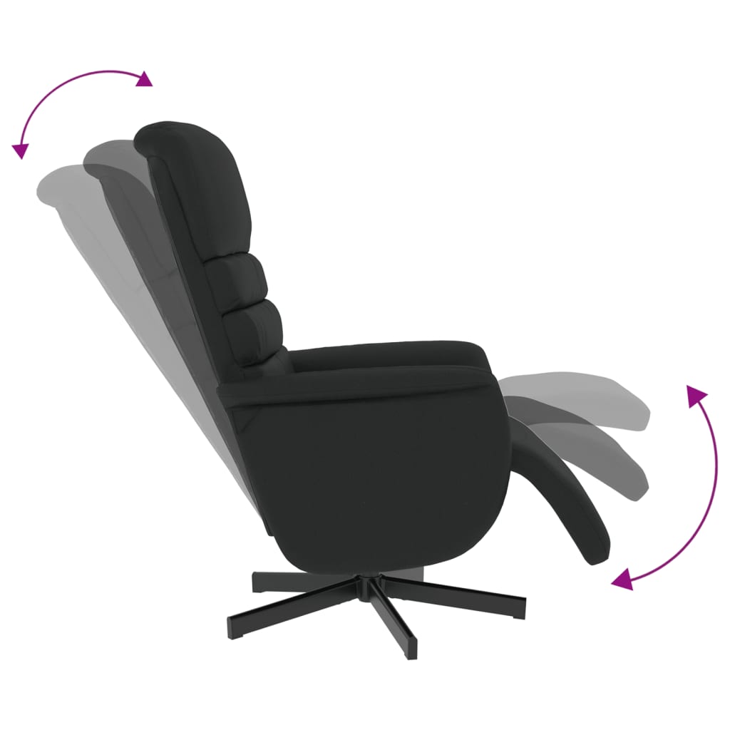 vidaXL Fauteuil verstelbaar met voetensteun kunstleer zwart