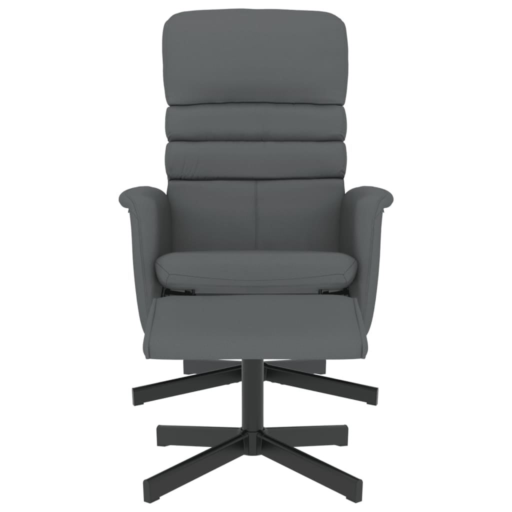 vidaXL Recliner with Footrest Faux Leather Grey