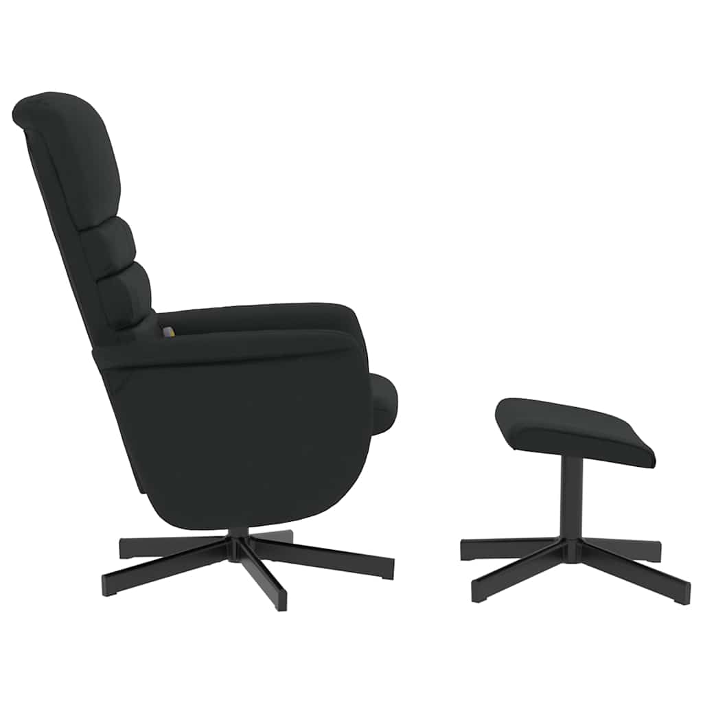 vidaXL Adjustable Massage Recliner with Footstool Faux Leather Black