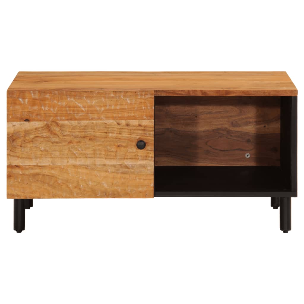 vidaXL Salontafel 80x50x40 cm massief mangohout zwart