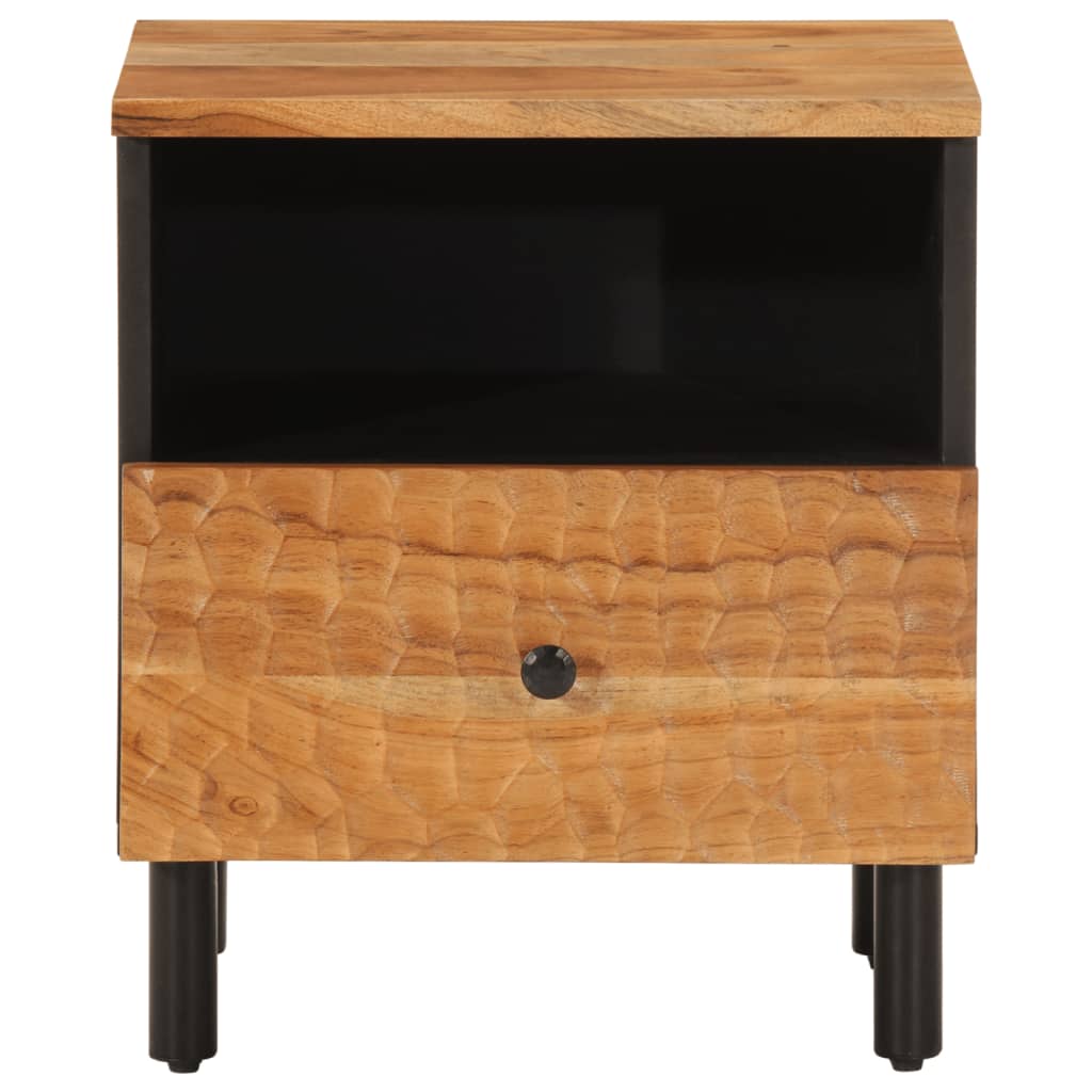 vidaXL Nachtkastje 40x33x46 cm massief mangohout zwart