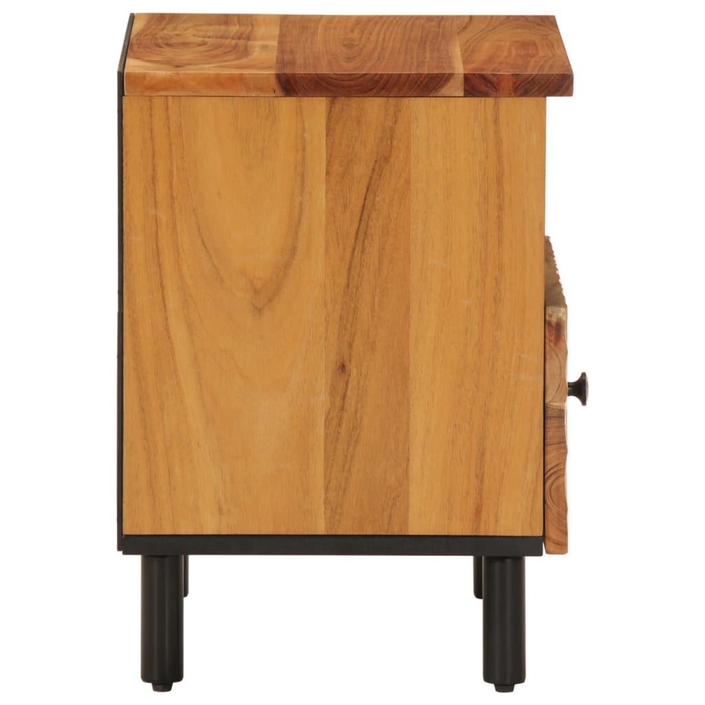 vidaXL Nachtkastje 40x33x46 cm massief mangohout zwart