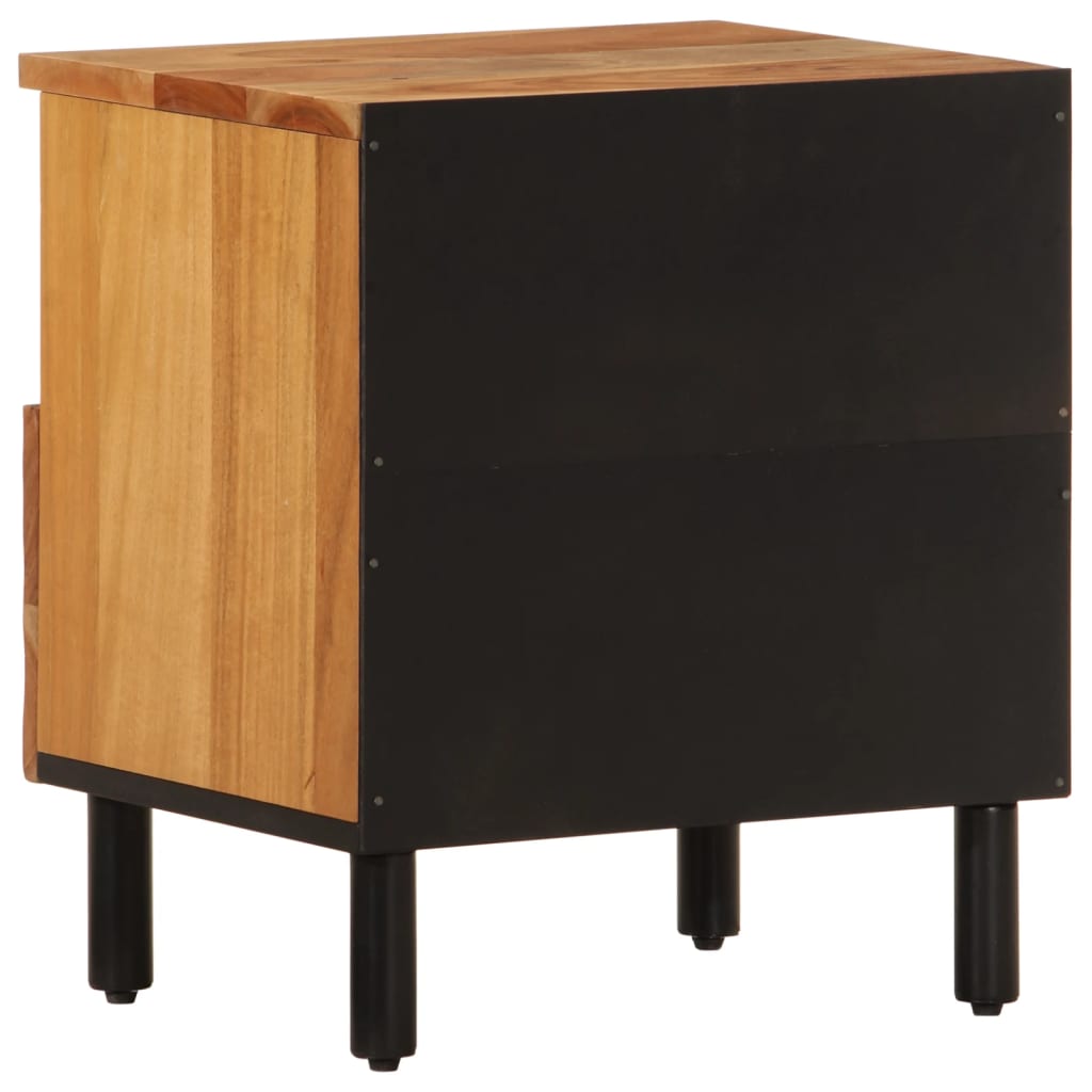 vidaXL Nachtkastje 40x33x46 cm massief mangohout zwart