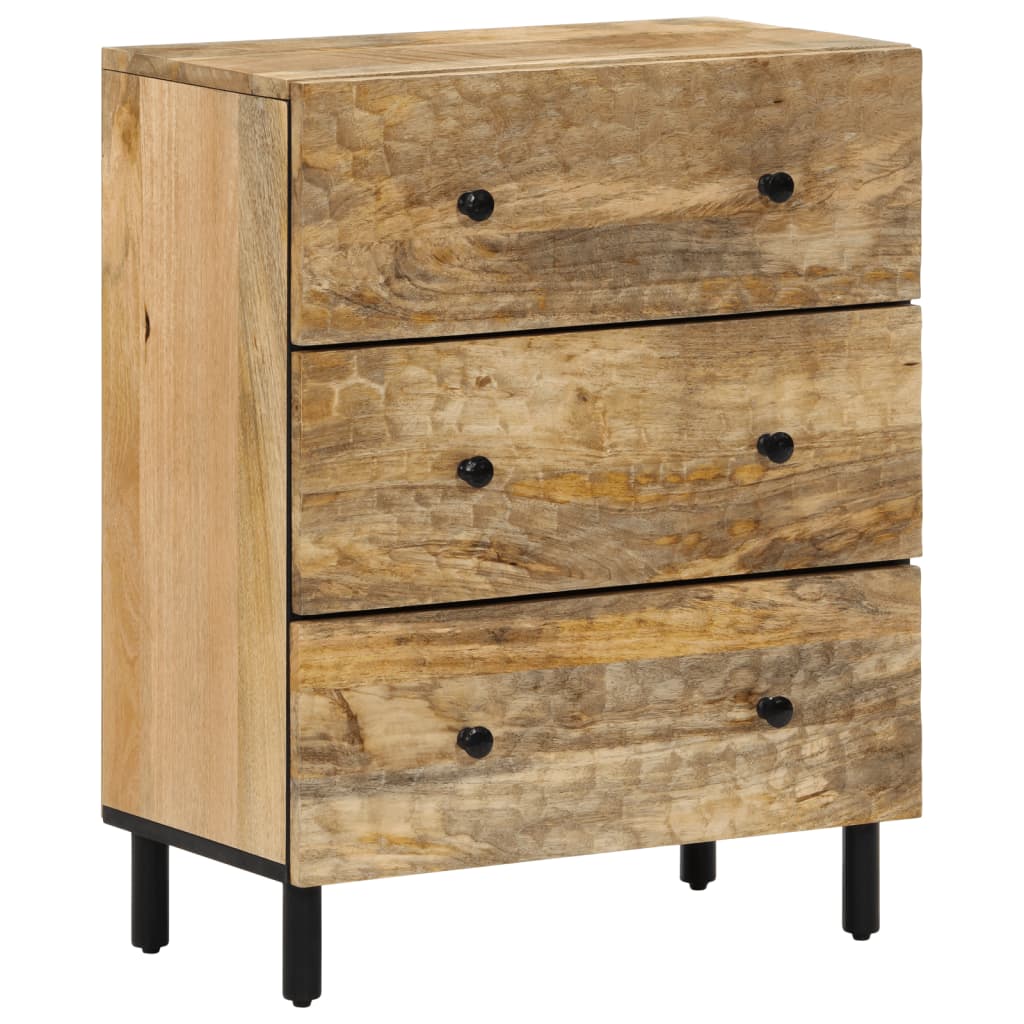 vidaXL Bijzetkast 60x33x75 cm massief mangohout zwart