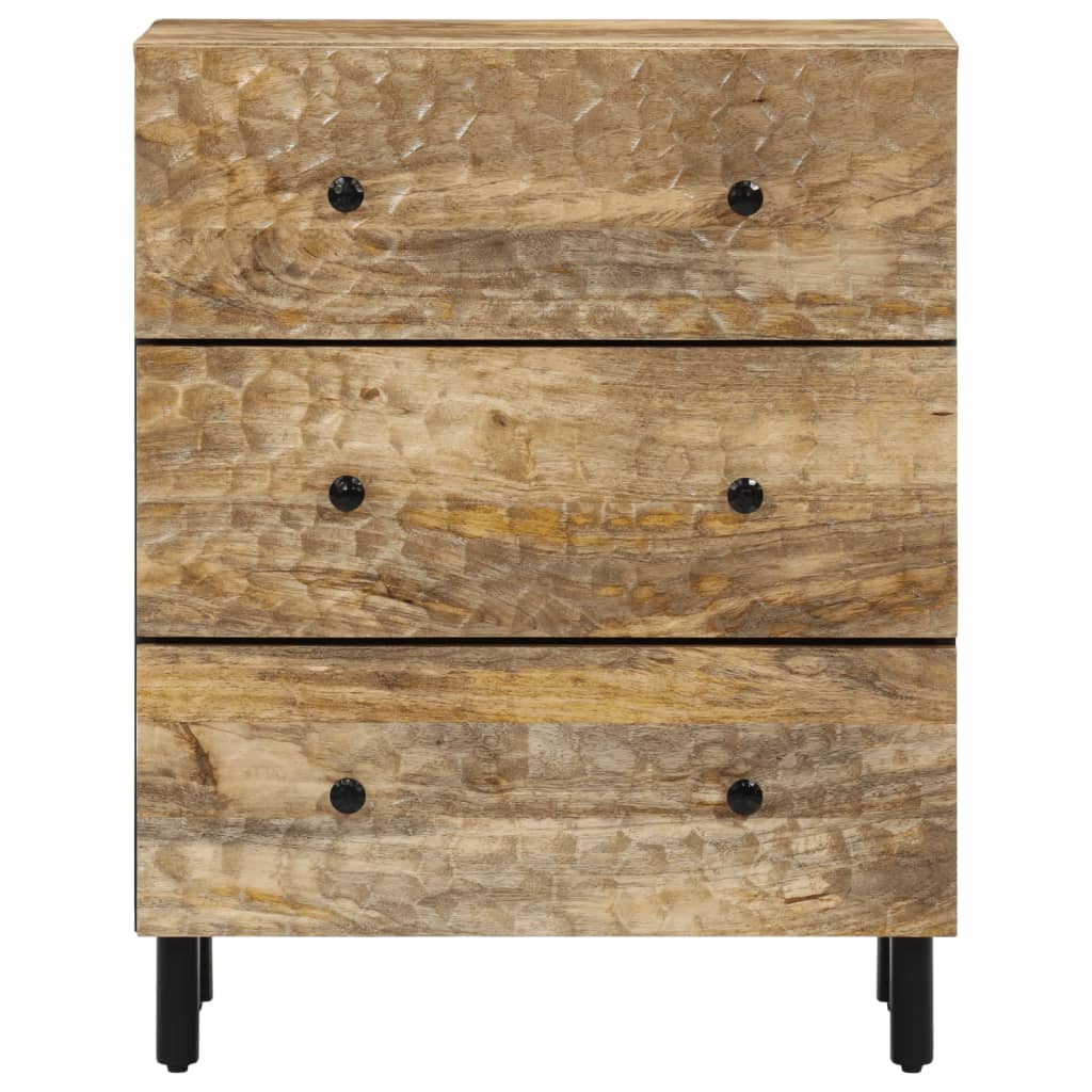 vidaXL Bijzetkast 60x33x75 cm massief mangohout zwart