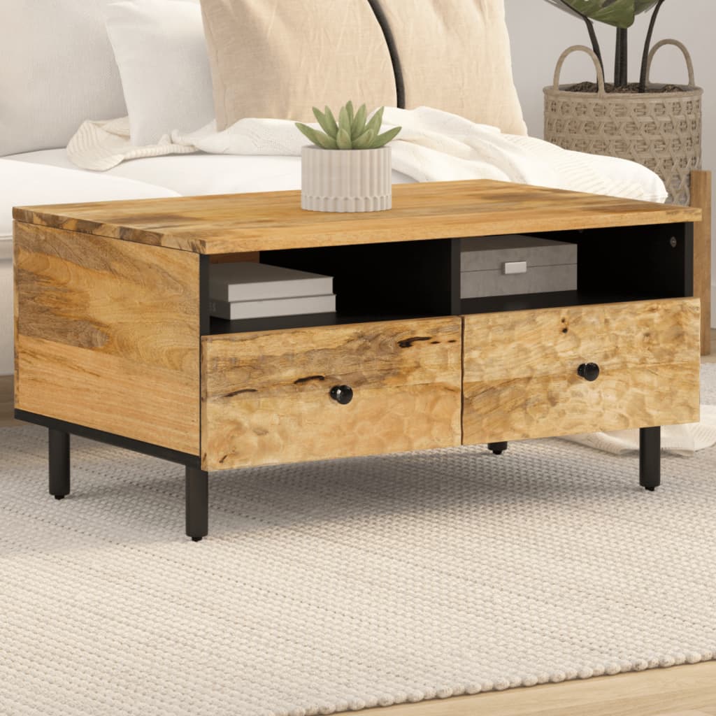 vidaXL Coffee Table 80x54x40 cm Solid Mango Wood Black