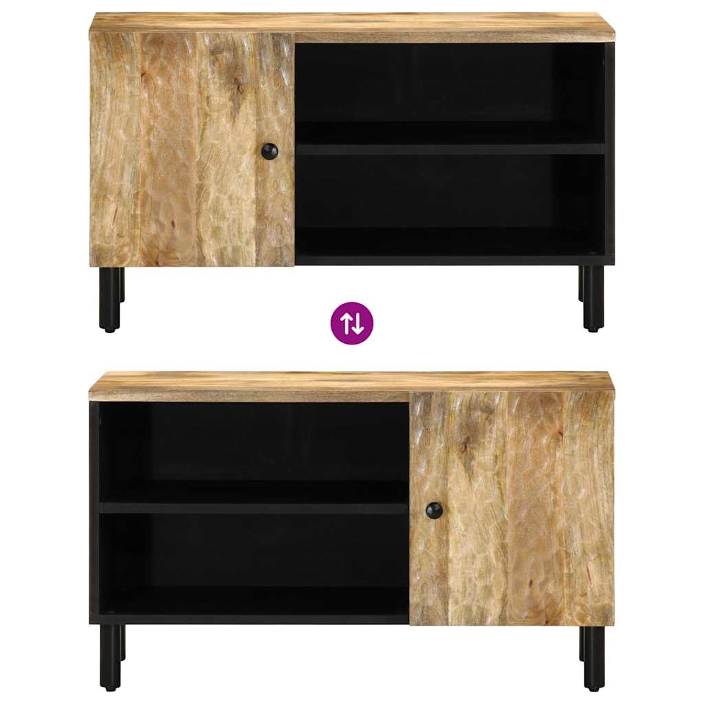 vidaXL TV Cabinet 80x31x46 cm Solid Mango Wood Black