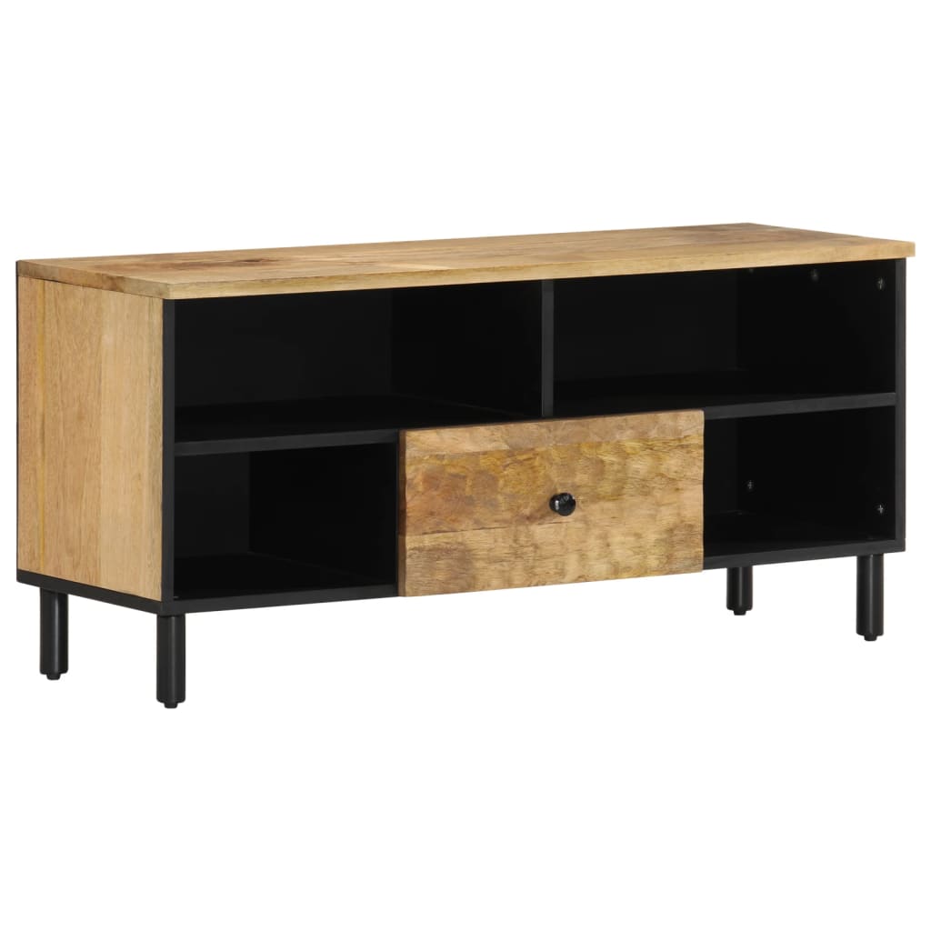 vidaXL Tv-meubel 100x33x46 cm massief mangohout zwart