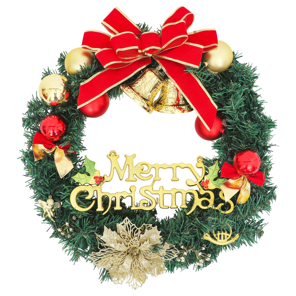 vidaXL Christmas Wreath with 15 LEDs 30 cm Green