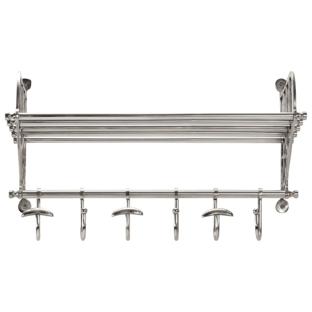vidaXL Bagagerek met kleerhangers wandmontage aluminium