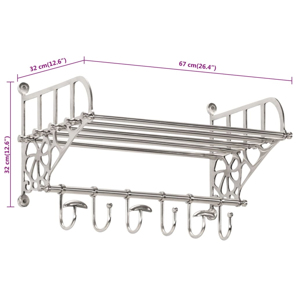 vidaXL Bagagerek met kleerhangers wandmontage aluminium