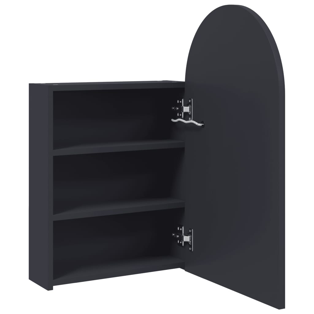 vidaXL Badkamerkast met spiegel en LED gebogen 42x13x70 cm wit