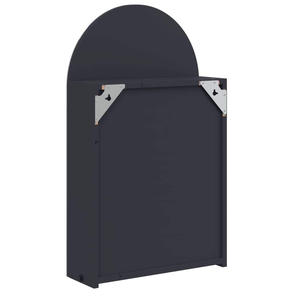 vidaXL Badkamerkast met spiegel en LED gebogen 42x13x70 cm wit