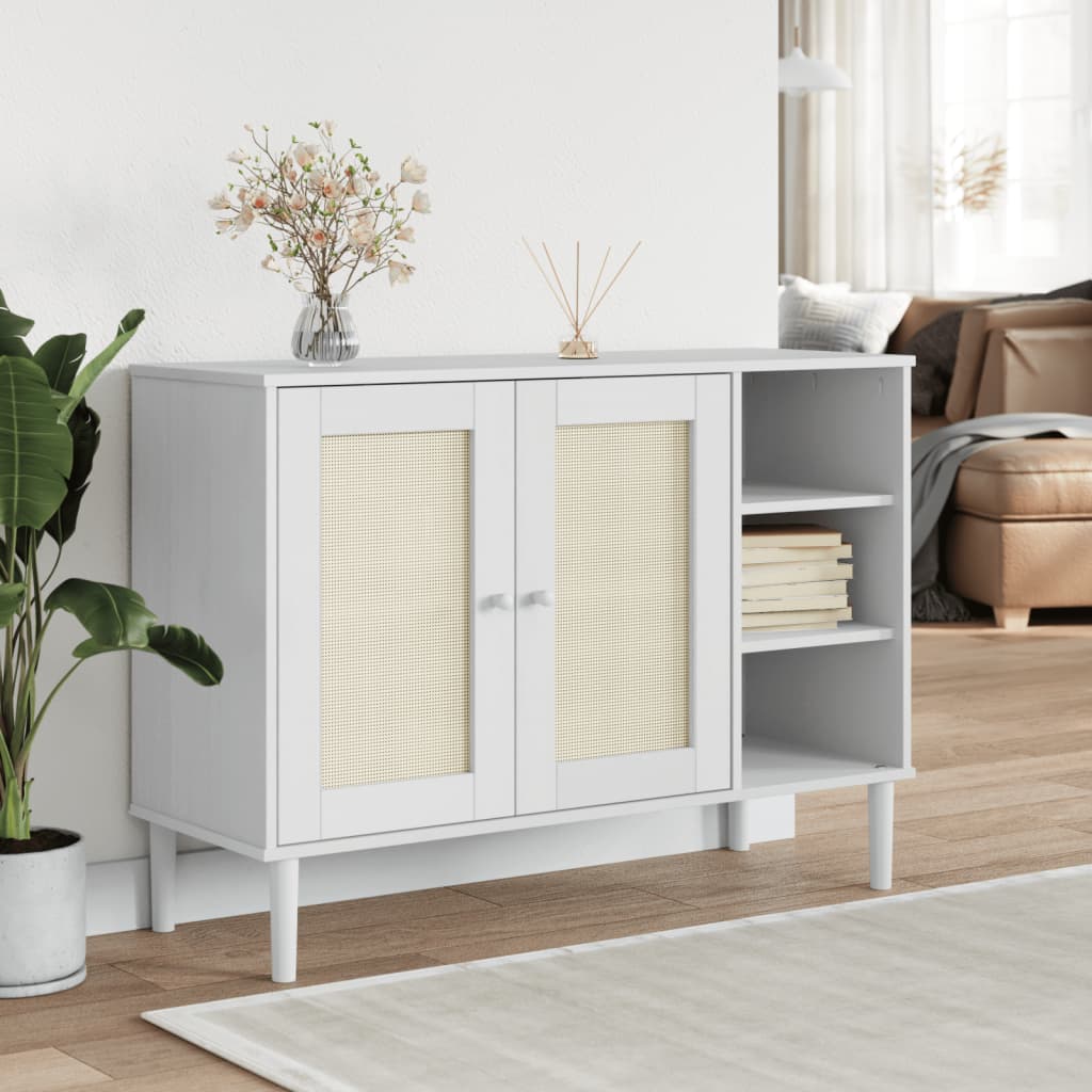 vidaXL Dressoir SENJA 112x40x80 cm rattan massief grenenhout bruin