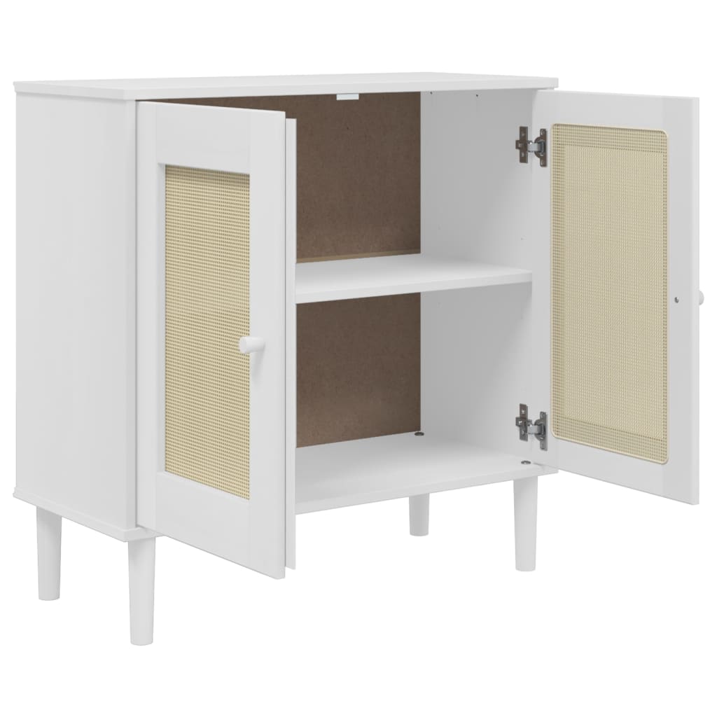 vidaXL Dressoir SENJA 80x35x80 cm rattan look massief grenenhout bruin