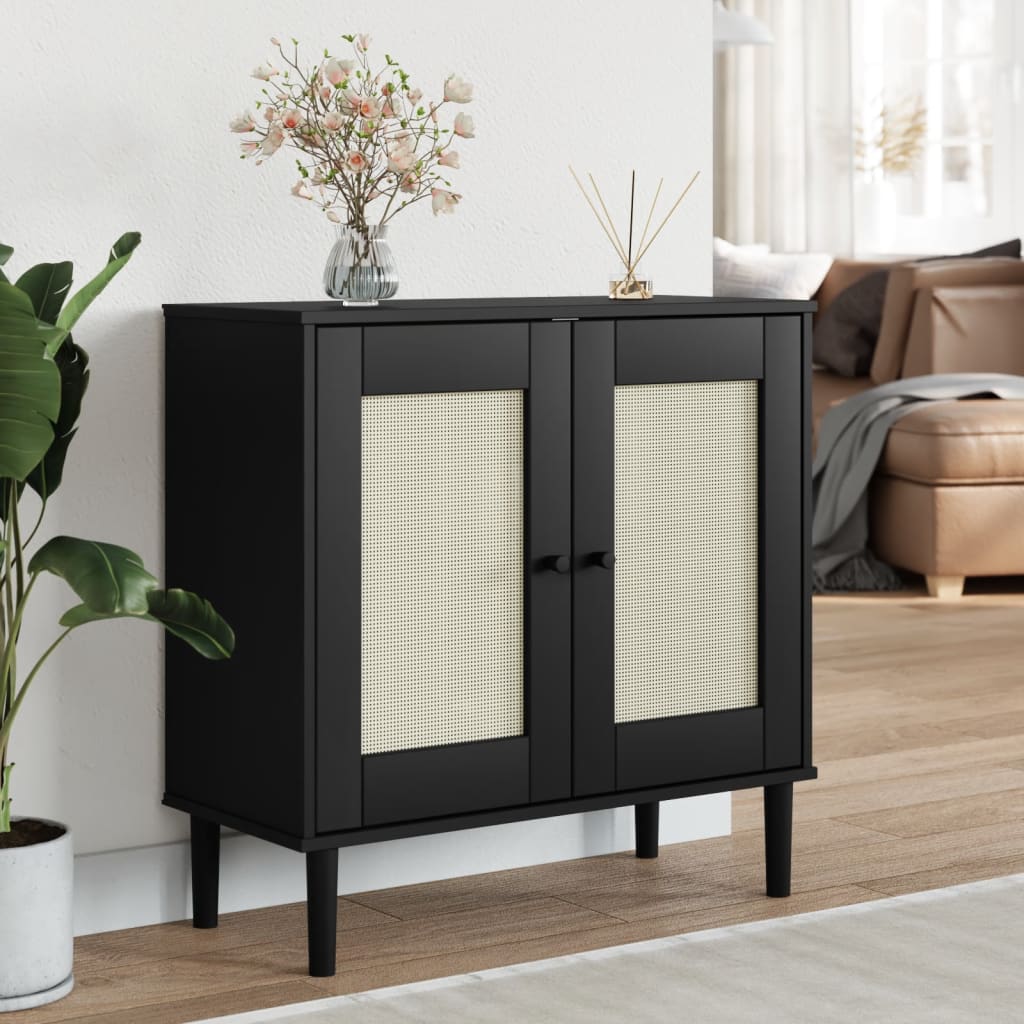 vidaXL Dressoir SENJA 80x35x80 cm rattan look massief grenenhout bruin