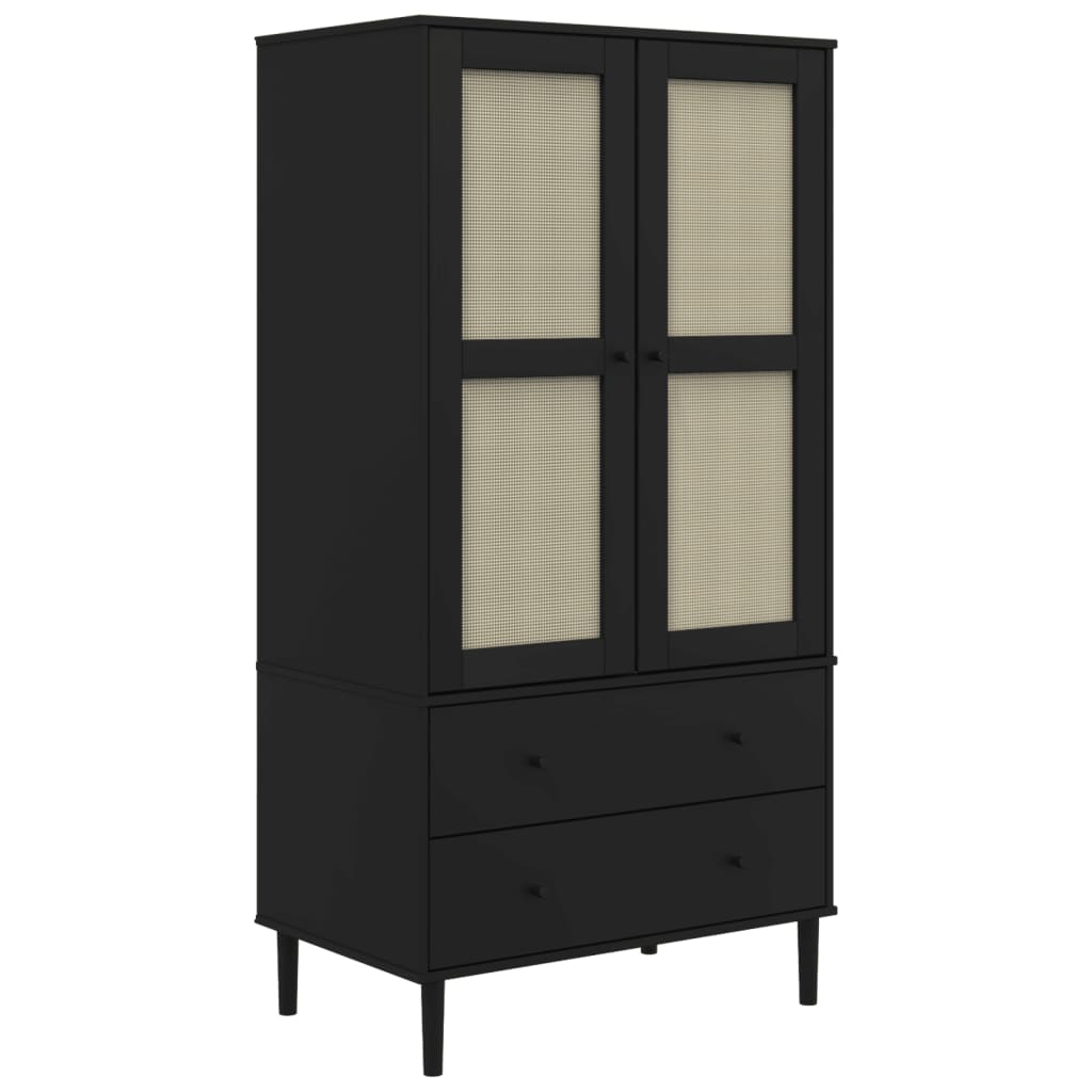 vidaXL Kledingkast SENJA 90x55x175 cm rattan look grenenhout wit