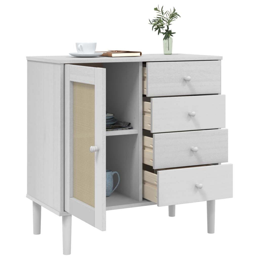 vidaXL Dressoir SENJA 80x40x80 cm rattan look massief grenenhout bruin