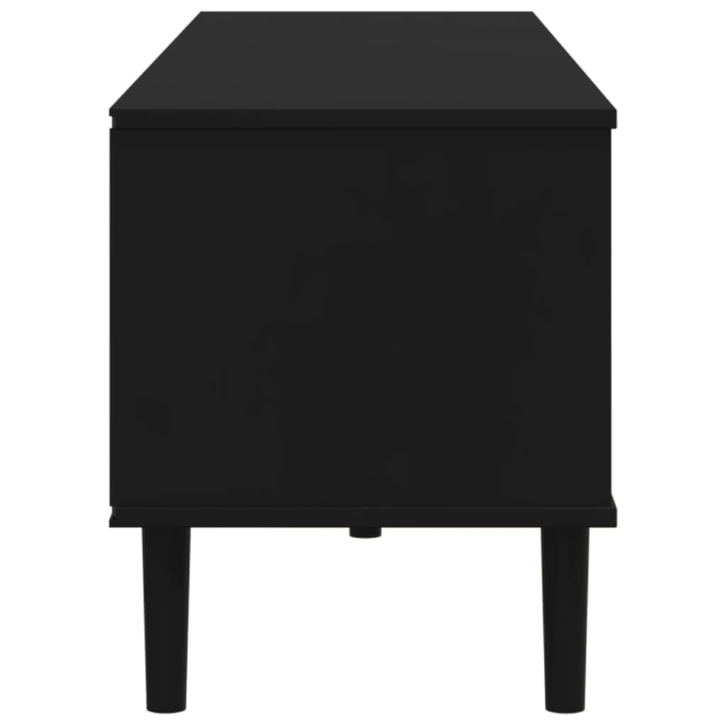 vidaXL Tv-meubel SENJA 158x40x49 cm rattan-look massief grenen zwart