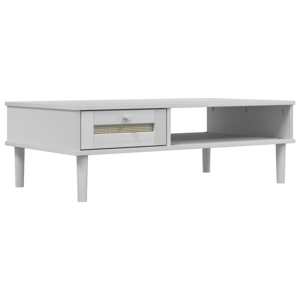 vidaXL Coffee table SENJA 100x55x33 cm rattan-look solid wood white