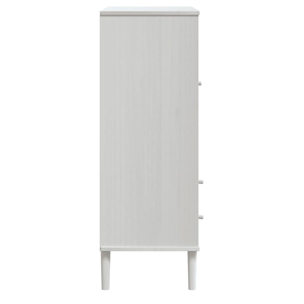 vidaXL Tall Cabinet SENJA 90x40x112 cm Rattan Look Pine Wood Brown