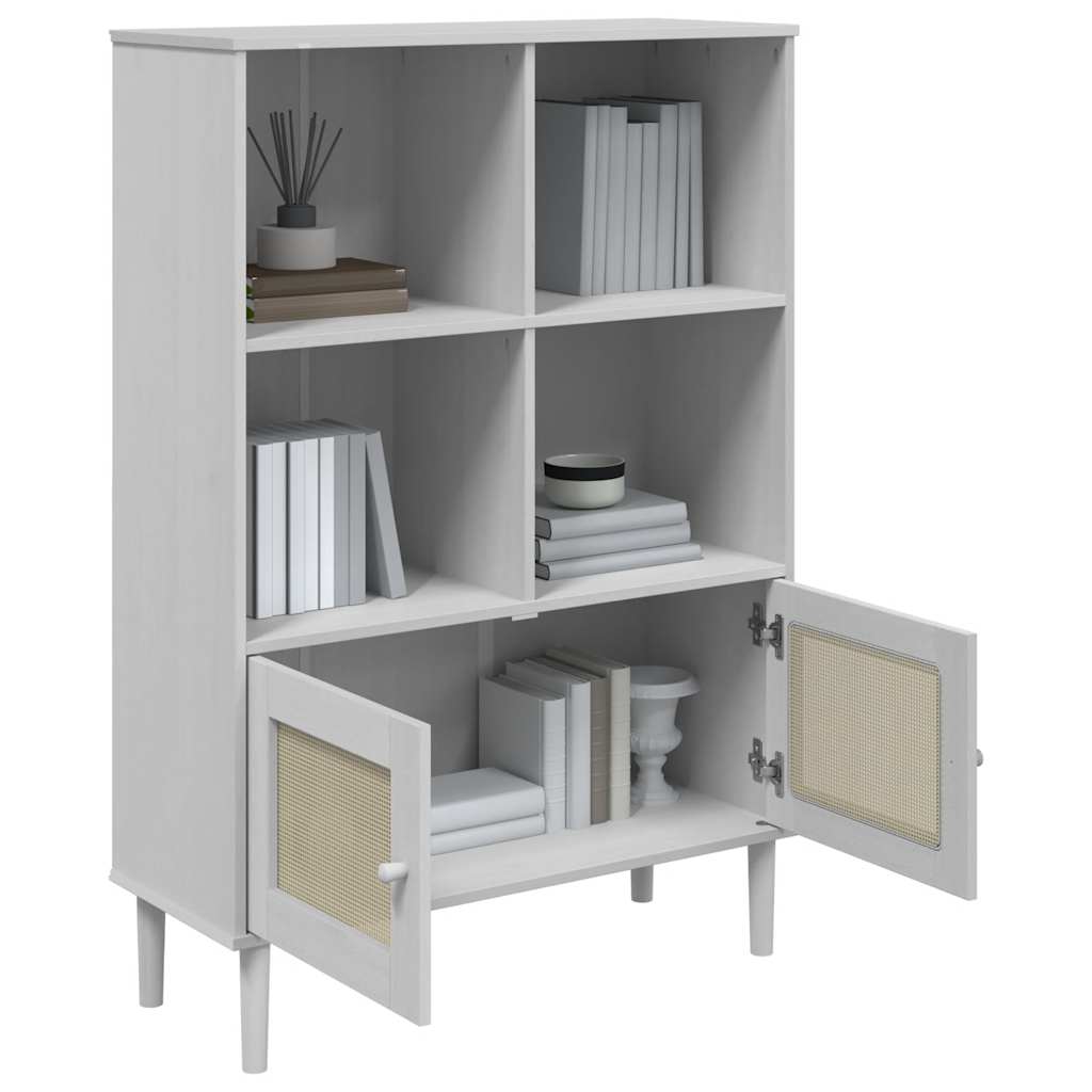 vidaXL Boekenkast SENJA rattan-look 90x35x130 cm grenenhout bruin