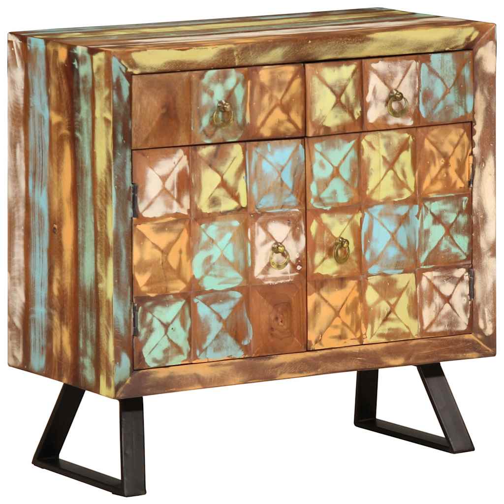 vidaXL Chest of Drawers 70x35x70 cm Solid Reclaimed Wood Multicolour