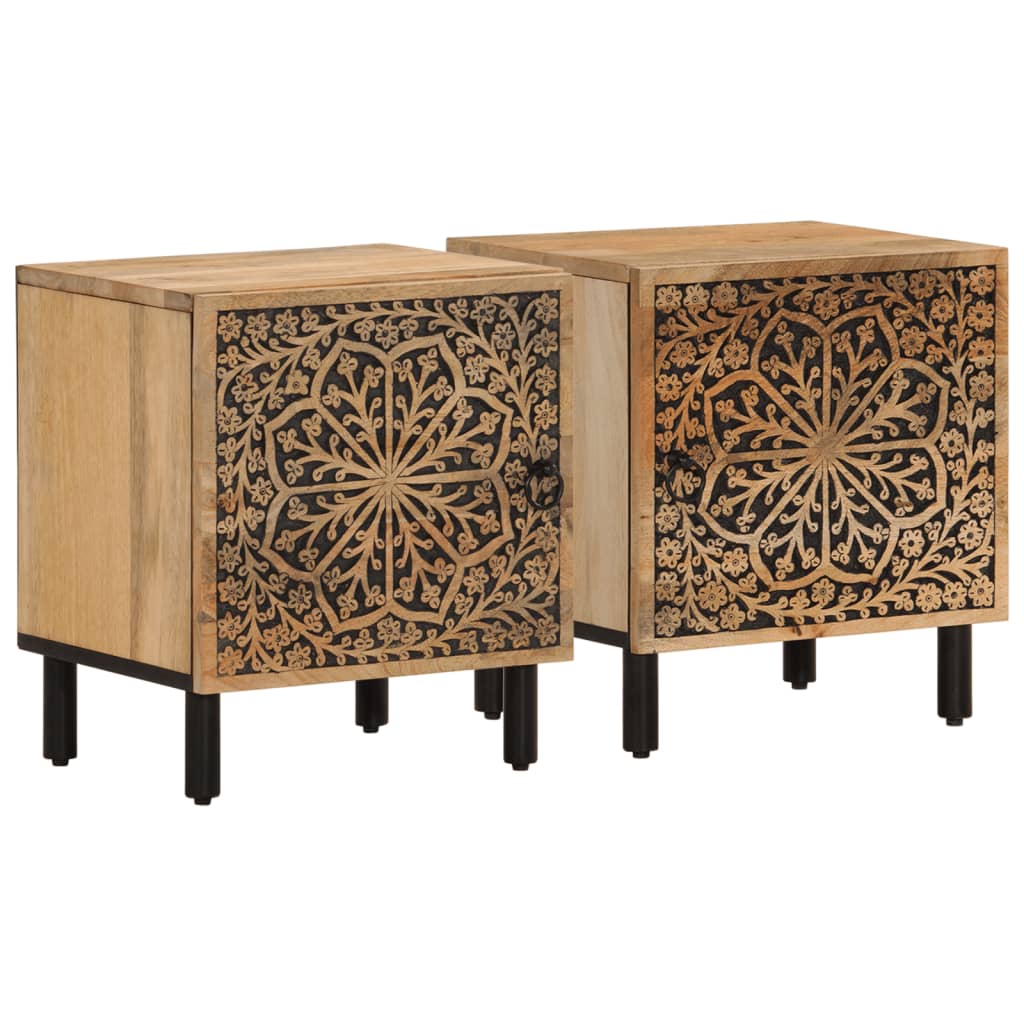 vidaXL Nightstand 40x33x46 cm Solid Mango Wood