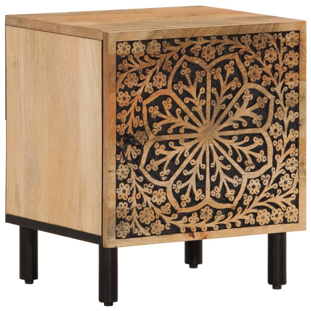 vidaXL Nightstand 40x33x46 cm Solid Mango Wood