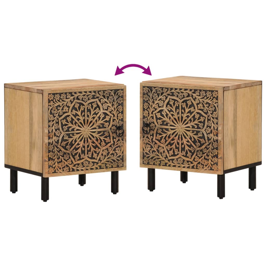 vidaXL Nightstand 40x33x46 cm Solid Mango Wood